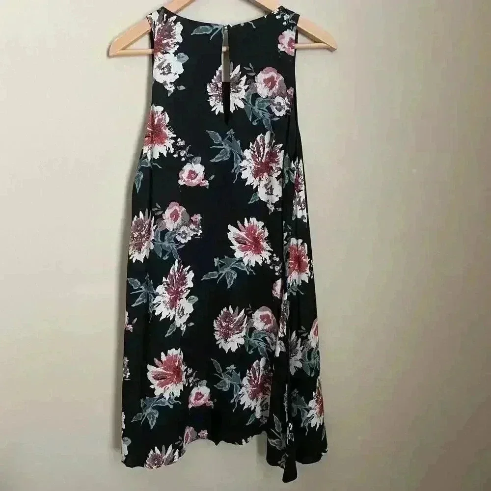 Lulus Walk This Sway Black Floral Swing‎ Dress